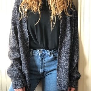 a soft thick grey cardigan